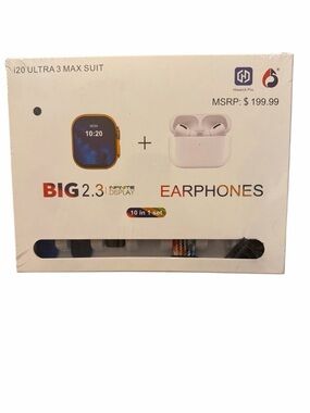 NWT i20 Ultra 3 Max Suit 10-in-1 Smart Watch & Earbuds Set - 49mm Space Aluminum